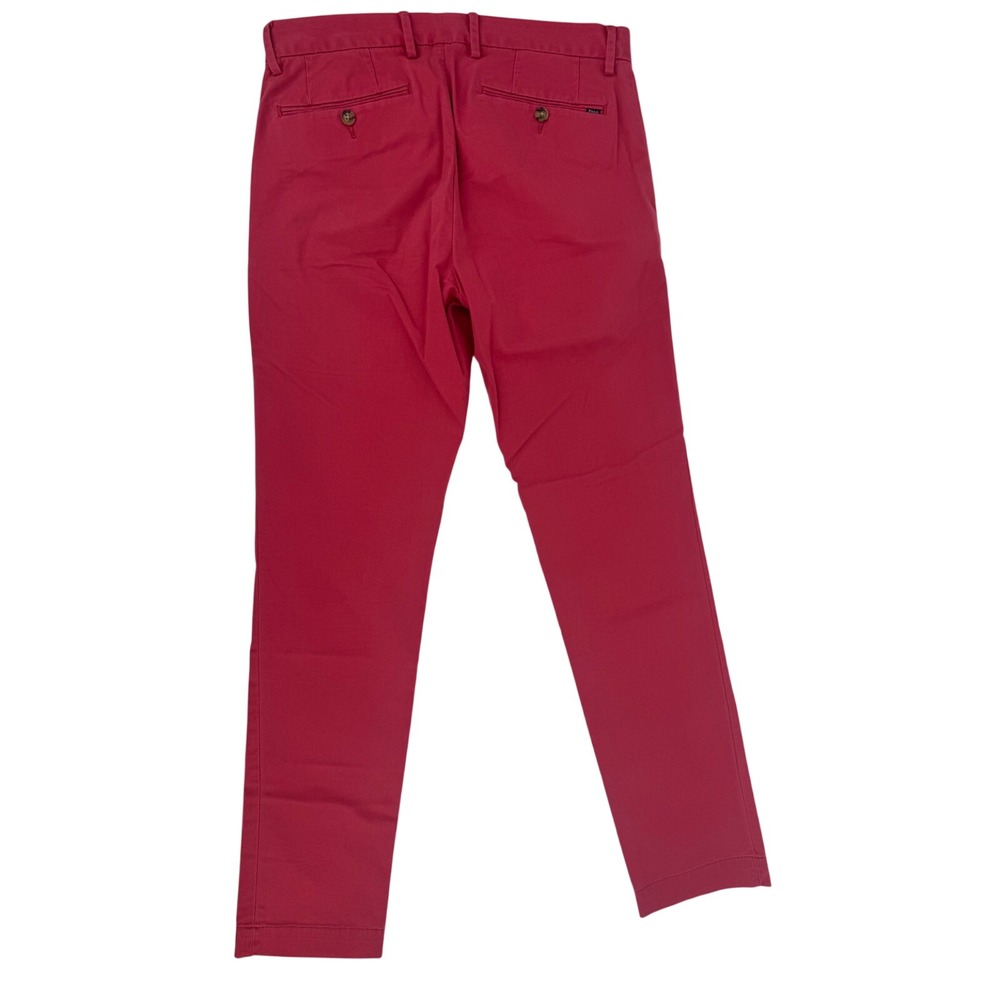 Polo Ralph Lauren Mens Stretch Slim Fit Chino Pants Pink 30/32 Cotton Twill - Picture 3 of 13